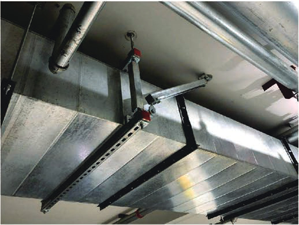 Seismic bracing and support systems installed in a commercial project