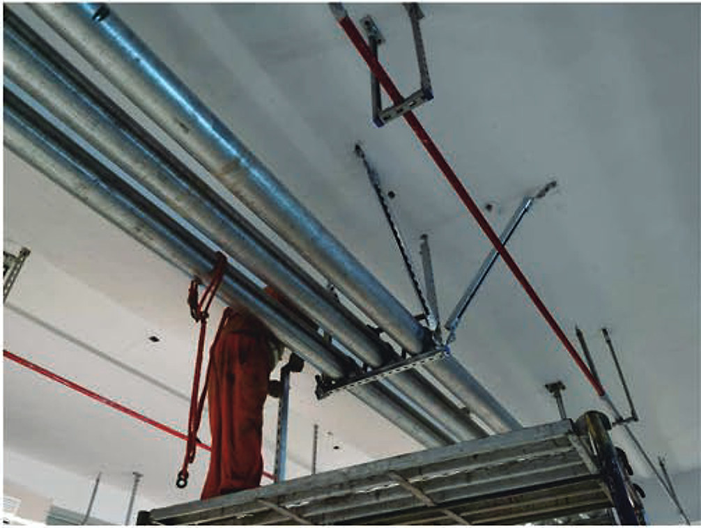 Ceiling services with lateral bracing