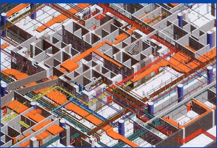 BIM model of MEP services with support layout