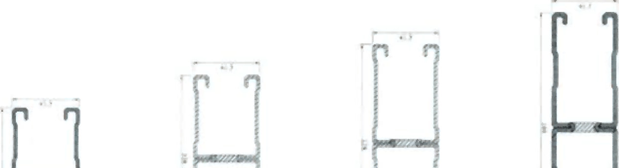 Back-to-back channel cross-sections, 42 to 144 mm