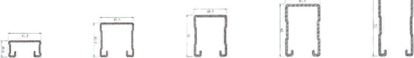 YE single channel profile range 21 to 72 mm