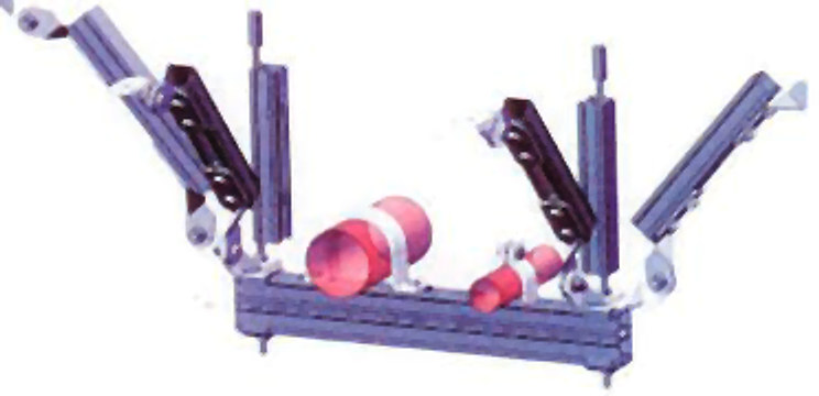 Assembled combined seismic support ready for inspection
