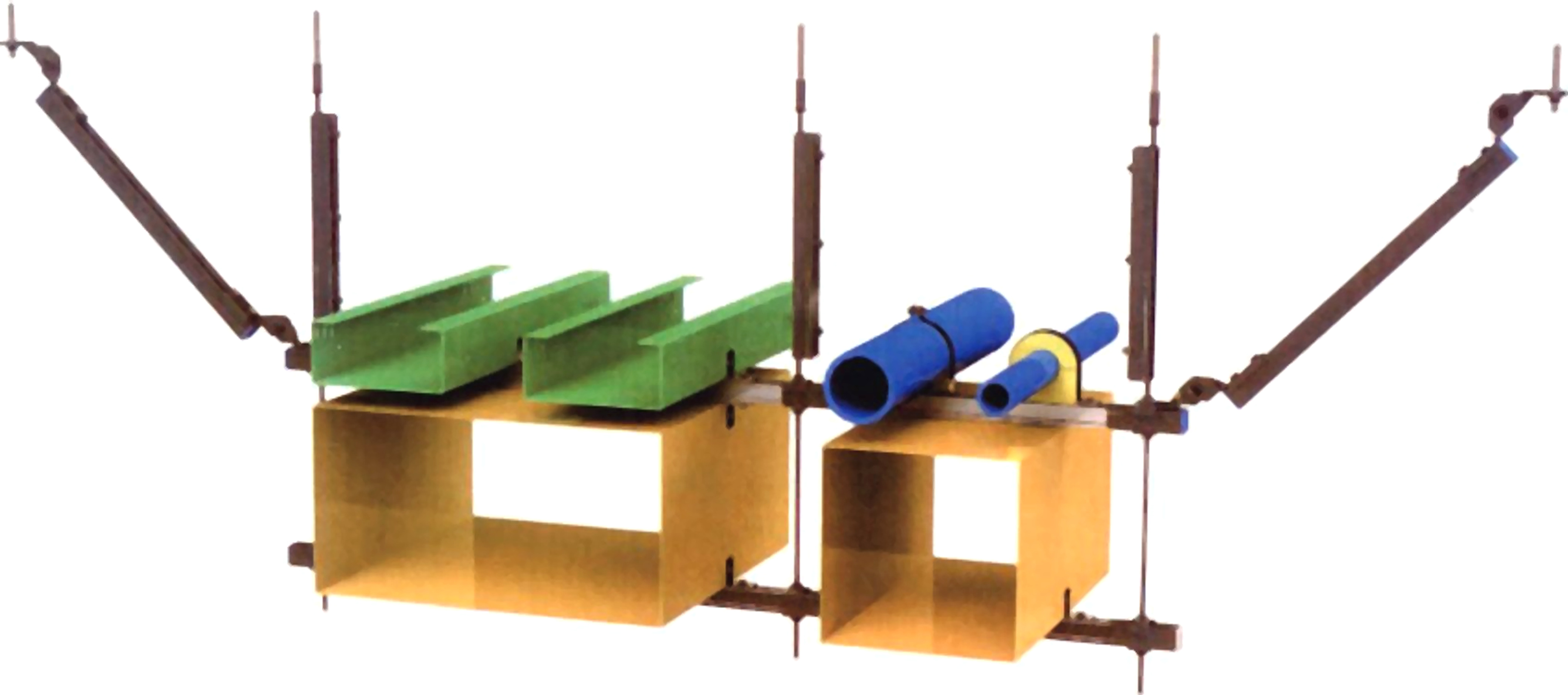 Combined seismic bracing assembly for ducts, pipes and cable tray